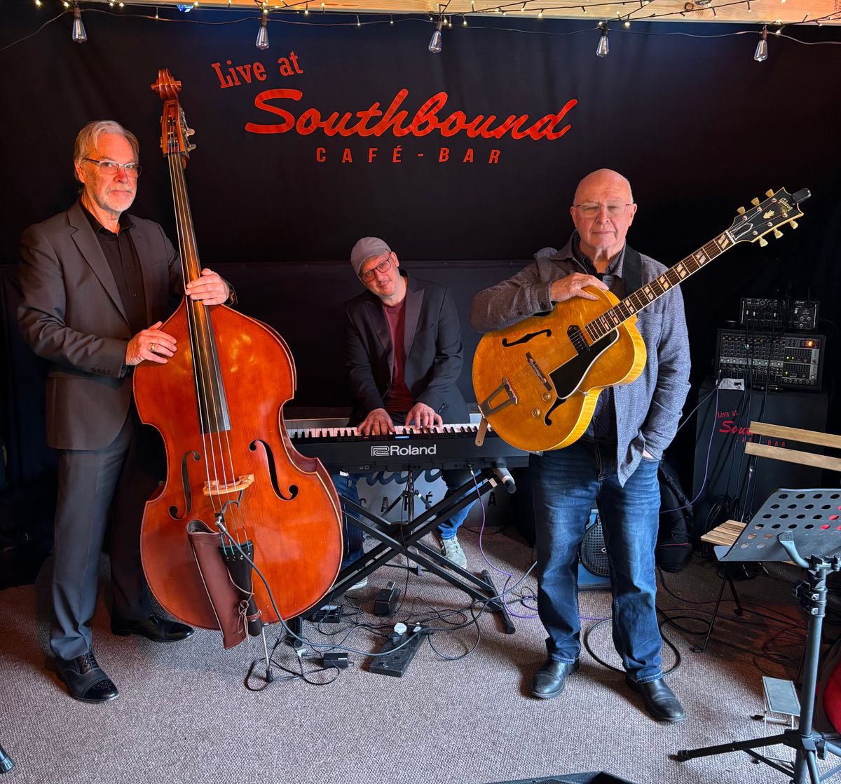 Image of the Southbound stage with a mircophone in the foreground.